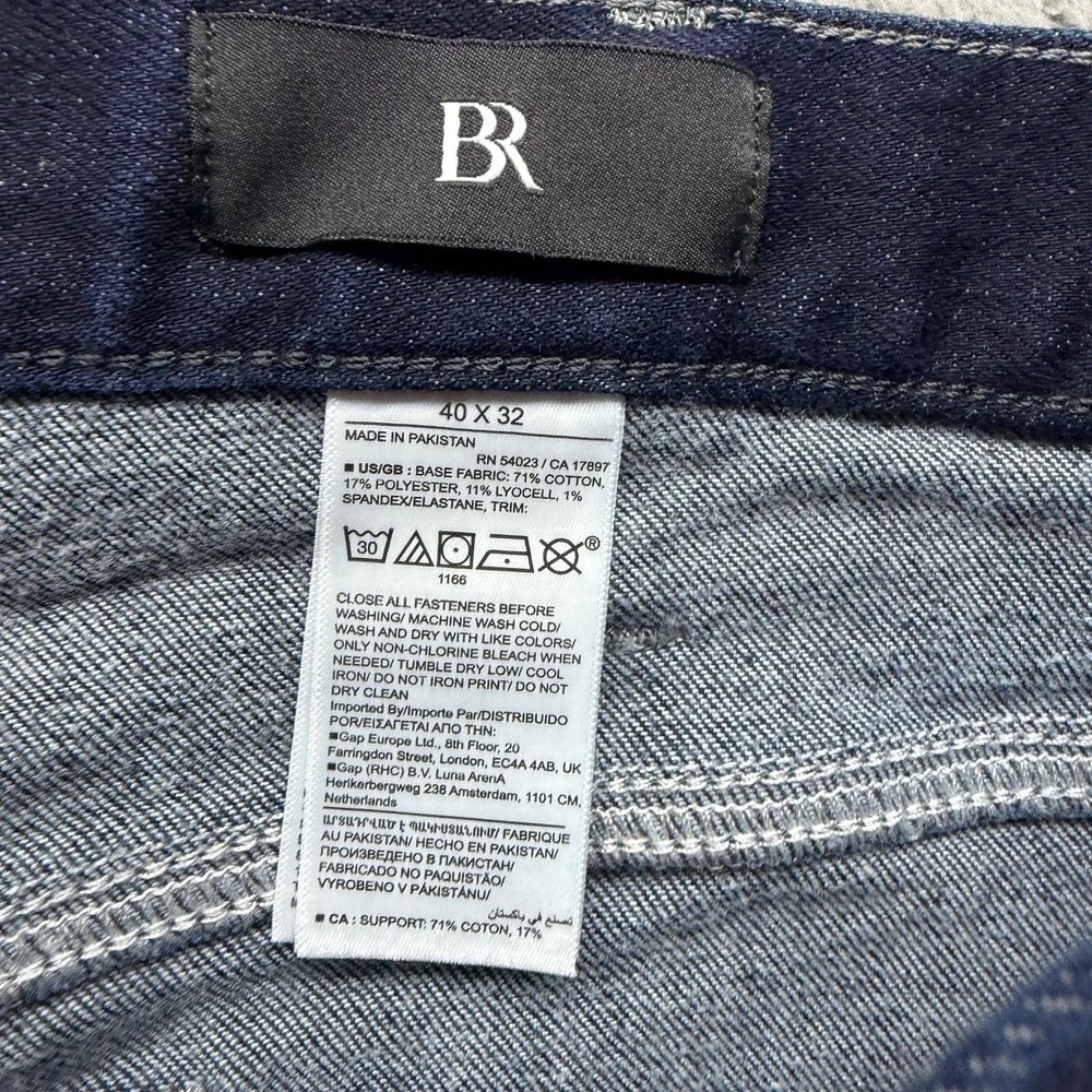 Banana Republic Jeans Mens 40x32‎ Blue Cotton Denim Tapered Leg Workwear Stretch